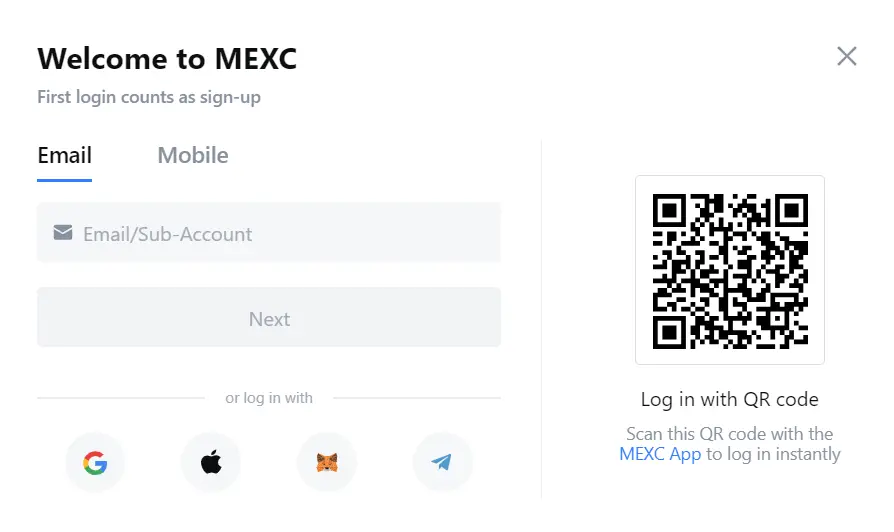 create a mexc account